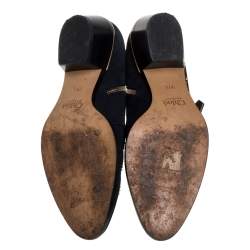 Pre Owned Chloe Navy Blue Suede Susanna Ankle Boots Size 39.5