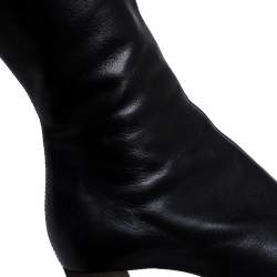 Pre Owned Chloe Black Leather Knee High Boots Size 35