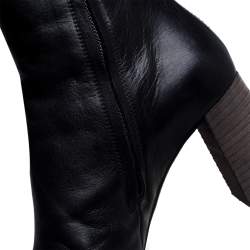 Pre Owned Chloe Black Leather Knee High Boots Size 35