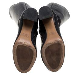 Pre Owned Chloe Black Leather Knee High Boots Size 35