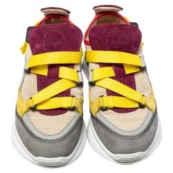 Pre Owned Chloe Multicolor Mesh And Suede Sonnie Sneakers Size 35