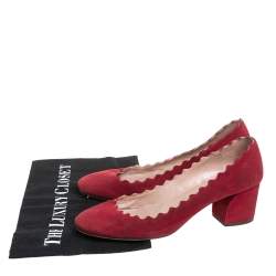 Pre Owned Chloe Red Suede Lauren Pumps Size 37