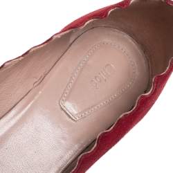 Pre Owned Chloe Red Suede Lauren Pumps Size 37