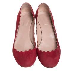 Pre Owned Chloe Red Suede Lauren Pumps Size 37