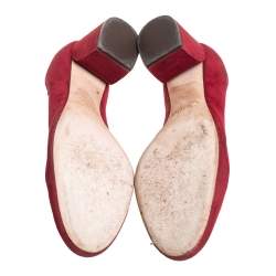 Pre Owned Chloe Red Suede Lauren Pumps Size 37