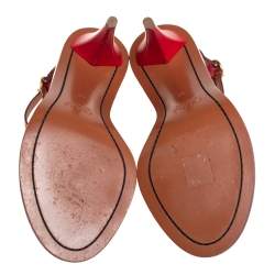 Pre Owned Chloe Red Leather Strappy Sandals Size 40