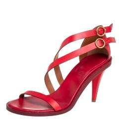 Pre Owned Chloe Red Leather Strappy Sandals Size 40