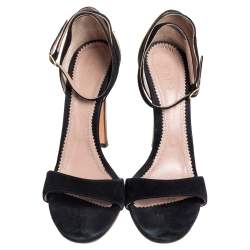Chloé Black Suede And Patent Leather Ankle Strap Sandals Size 40