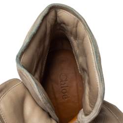 Pre Owned Chloe Beige Quilted Leather Ankle Boots Size 38.5