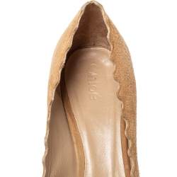 Pre Owned Chloé Beige Suede Lauren Pumps Size 36.5