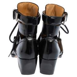 Pre Owned Chloe Black Leather Rylee Ankle Boots Size 36