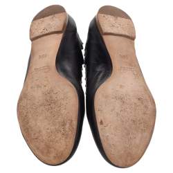 Pre Owned Chloe Black Leather Lauren Ballet Flats Size 35.5