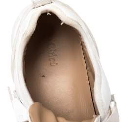 Pre Owned Chloe White Leather Sonnie Slip On Sneakers Size 38