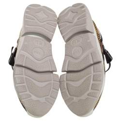 Pre Owned Chloe Multicolor Python Embossed Leather  Sonnie Sneakers Size 38