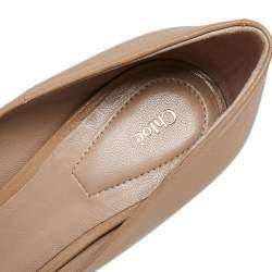 Pre Owned Chloe Beige Textured Leather Beckie Pumps Size 40