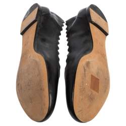 Pre Owned Chloe Black Leather Scallop Lauren Ballet Flats Size 37.5
