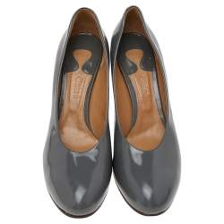 Pre Owned Chloe Grey Patent Leather Pumps Size 41