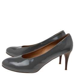 Pre Owned Chloe Grey Patent Leather Pumps Size 41