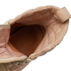 مملوكة مسبقًا Chloe Pink Quilted Leather And Python High Top Sneakers Size 38
