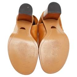 Pre Owned Chloe Brown Leather Ankle Length Boots Size 39