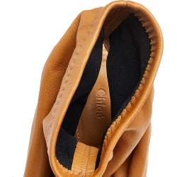 Pre Owned Chloe Brown Leather Ankle Length Boots Size 39