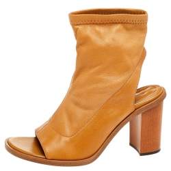 Pre Owned Chloe Brown Leather Ankle Length Boots Size 39