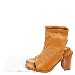 Pre Owned Chloe Brown Leather Ankle Length Boots Size 39