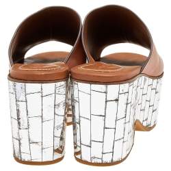 Pre Owned صندل سلايد فلات سي باي كلوي نعل سميك جلد بني مقاس 41