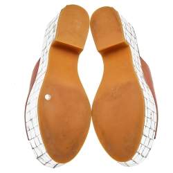 Pre Owned صندل سلايد فلات سي باي كلوي نعل سميك جلد بني مقاس 41