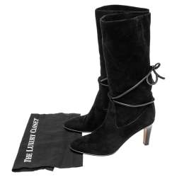 Pre Owned Chloe Black Suede Mid Calf Length Boots Size 41
