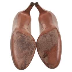 Pre Owned Chloe Beige Leather Round Toe Pumps Size 39.5