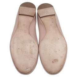 Pre Owned Chloe Beige Leather Lauren Scalloped Ballet Flats Size 36