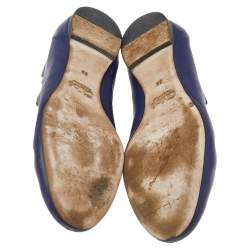 Pre Owned Chloe Blue Leather Lauren Ballet Flats Size 39
