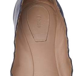 Pre Owned Chloe Blue Leather Lauren Ballet Flats Size 39