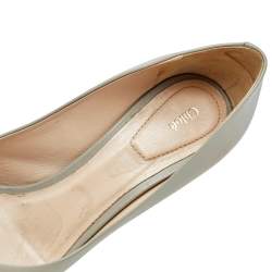 Pre Owned Chloe Grey Leather Beckie Block Heel Pumps Size 37