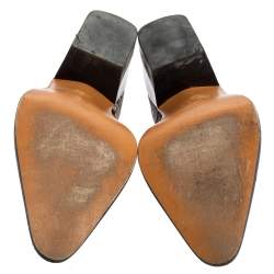 Pre Owned Chloe Multicolor Python Embossed Leather Block Heel Ankle Booties Size 40