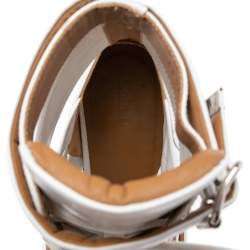 Pre Owned Chloe White Leather Rylee Cut-Out Ankle Boots Size 39