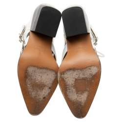 Pre Owned Chloe White Leather Rylee Cut-Out Ankle Boots Size 39