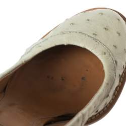 Chloe Mint Green Ostrich Leather Round-Toe Pumps Size 36
