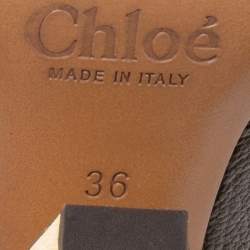 Pre Owned Chloe Brown Textured Leather Beckie Pumps Size 36