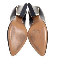 Pre Owned Chloe Black Leather Beckie Pumps Size 36.5 