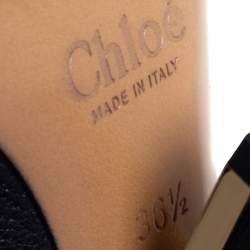 Pre Owned Chloe Black Leather Beckie Pumps Size 36.5 