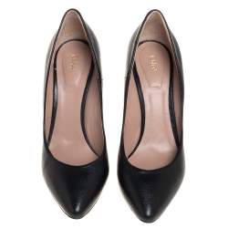 Pre Owned Chloe Black Leather Beckie Pumps Size 36.5 