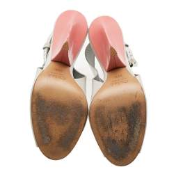 Chloe Off White Leather Pee Toe Ankle Strap Sandals Size 39.5