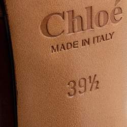 Pre Owned Chloe Burgundy Leather Ankle Strap Sandals Size 39.5