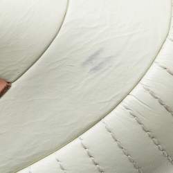 Pre Owned Chloe Cream Leather Peep Toe Pumps Size 37