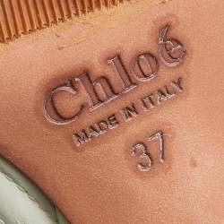 Pre Owned Chloe Cream Leather Peep Toe Pumps Size 37