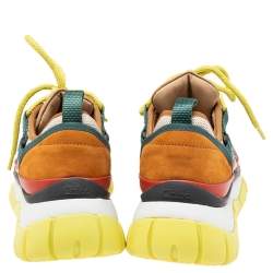 Pre Owned Chloe Multicolor  Leather And Mesh Panel Sneakers Size 38