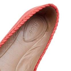 Pre Owned Chloe Red Leather Ballet Flats Size 36.5