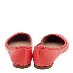 Pre Owned Chloe Red Leather Ballet Flats Size 36.5
